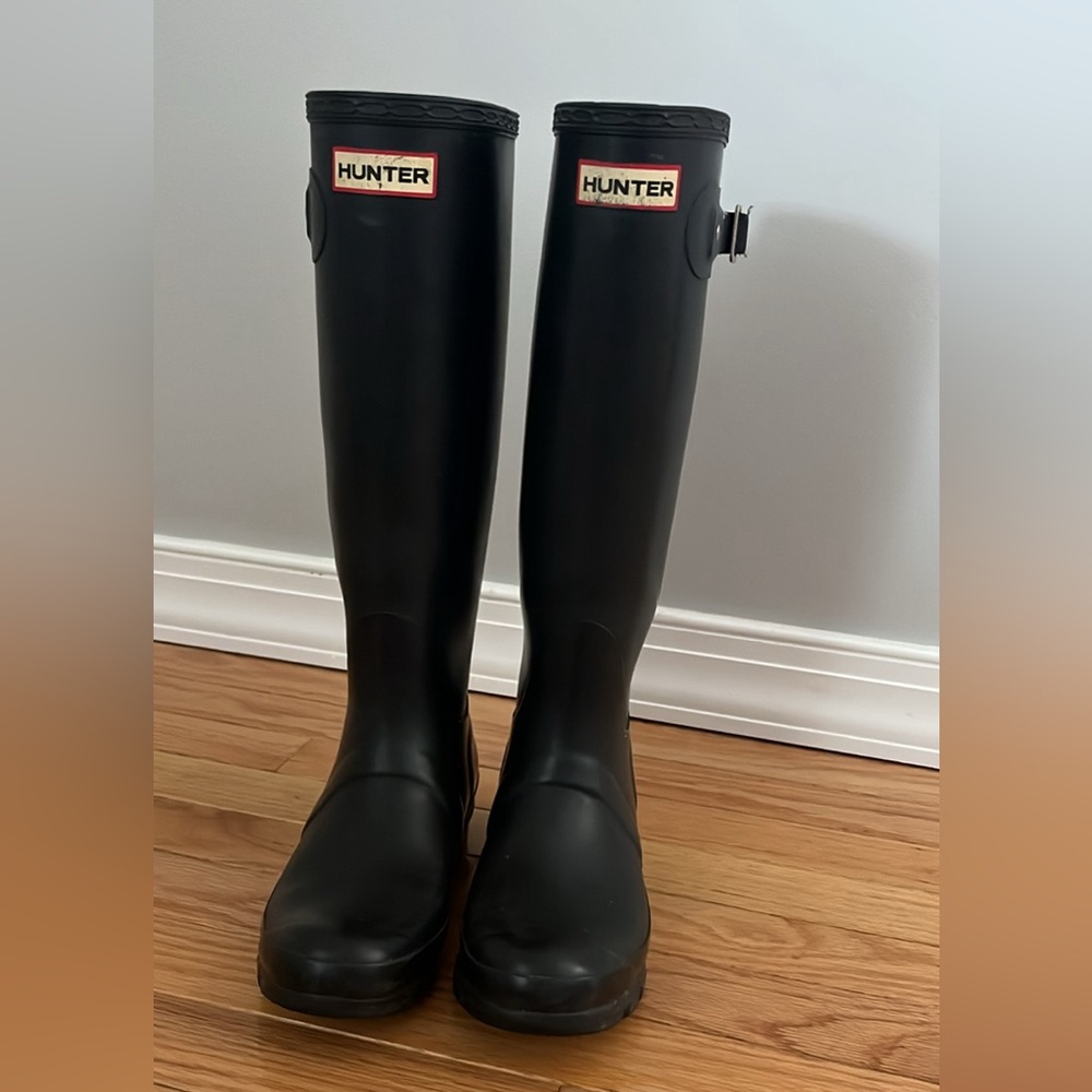 Hunter Black Tall Rain Boots